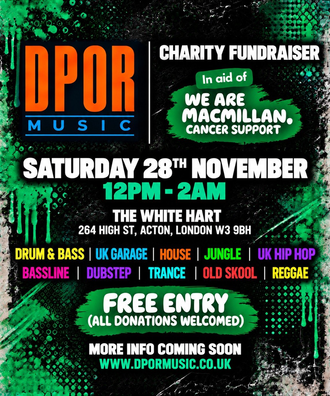 Flyer for the next DPOR Music event